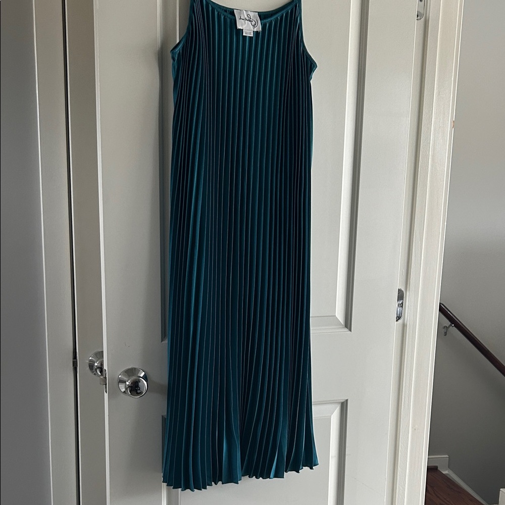 Sam Edelman Teal Pleated Sleeveless Maxi Dress